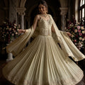 Radiant Aura | Champagne Gold Banarasi Silk Lehenga Choli with Handwork Blouse | Palkhi Fashion