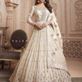 Champagne Silk Indian Designer Outfit with Regal Embroidery