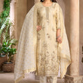 Golden Aura | Champagne Silk Straight Suit Handwork | Palkhi Fashion