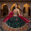 Royal Midnight Bloom – Teal Floral Navratri Chaniya Choli with Designer Blouse | Palkhi Fashion