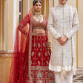 Designer Cream Hand-Embroidered Sherwani | Royal Motif Design 