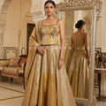 Designer Silk Tissue Lehenga Choli with Handwork Corset Top | Palkhi Fashion