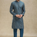 Designer Petrol blue  Kurta Pajama Set with Intricate Work – Palkhi Fashion