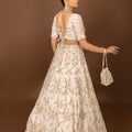 Divine Flair: Artisanal Off White Designer Lehenga Choli with Handwork