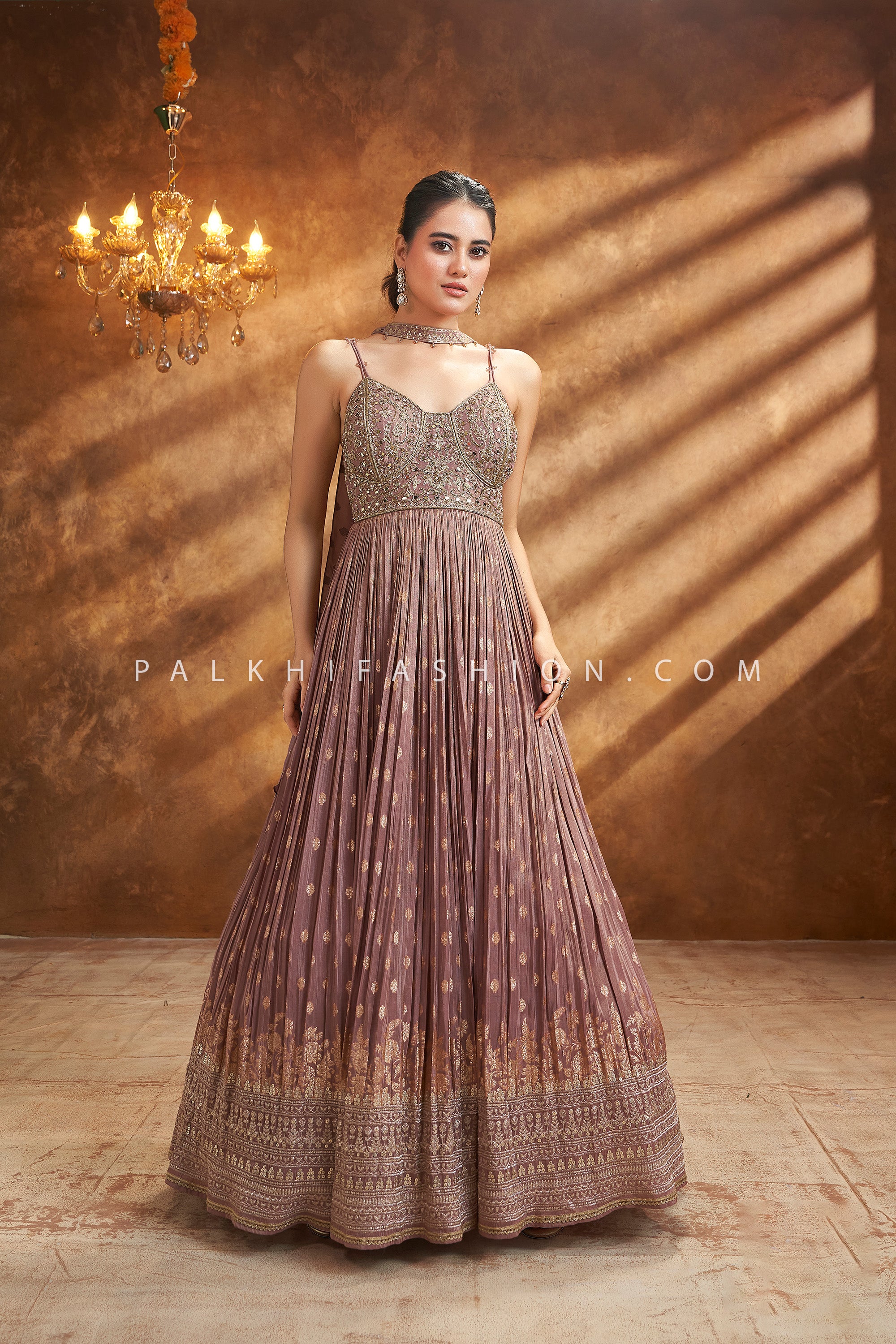 Dusty Mauve Pleated Gown | Palkhi Fashion Houston USA 34 Dusty Mauve Pleated Gown | Palkhi Fashion Houston USA 34