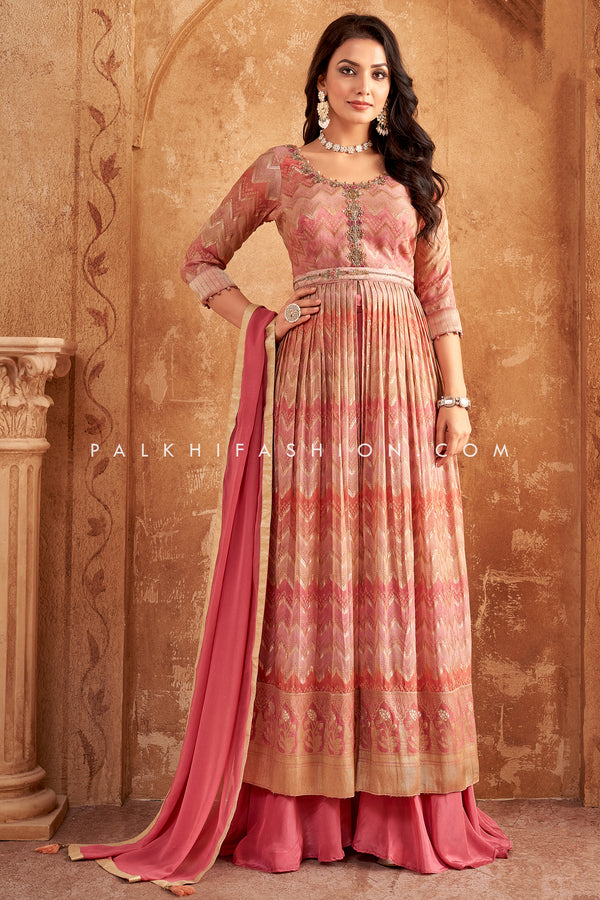 Elegant Bandhani Silk Palazzo Outfit with Appealing Work