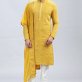 Elegant Yellow Georgette Kurta Pajama Set with Embroidery – Palkhi Fashion