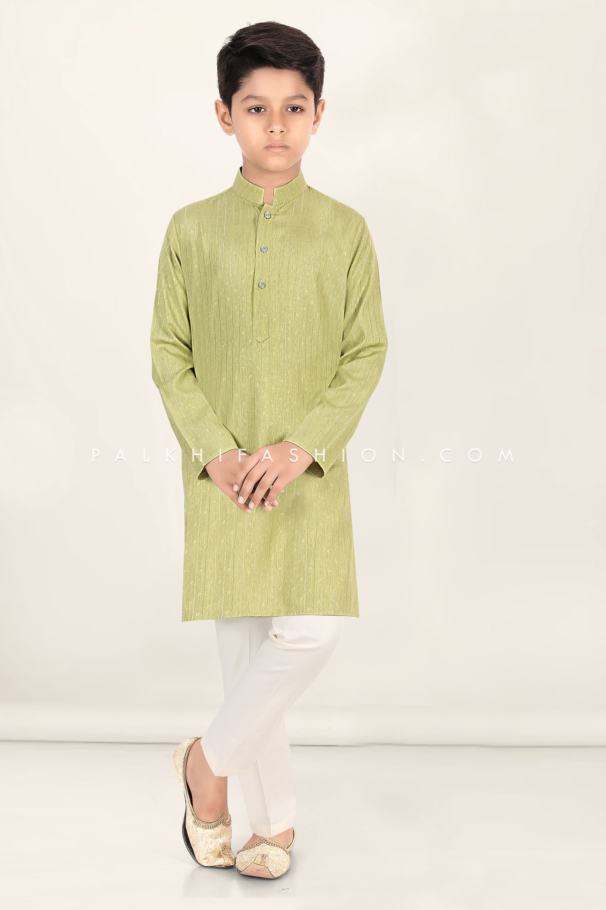 Elegant Pastel Green Cotton Boys Kurta Pajama Set – Palkhi Fashion 