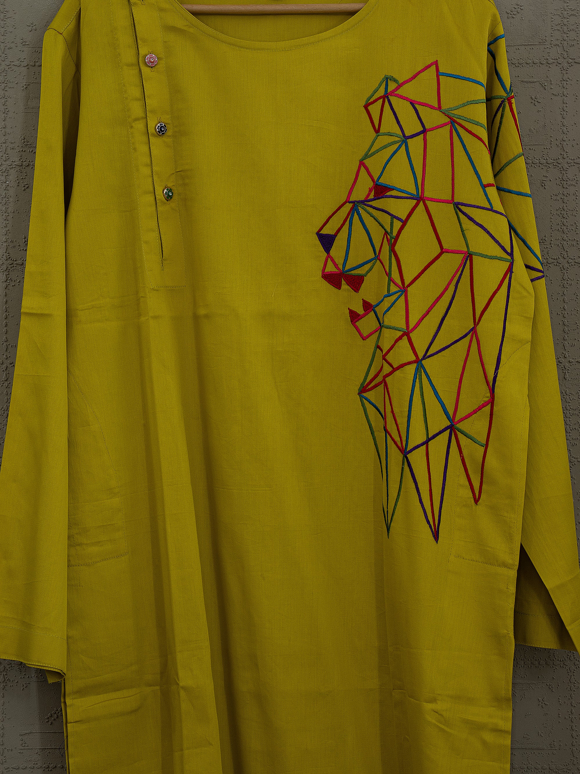 Garba Ready | Mustard Appealing Embroidered Kurta | Palkhi Fashion