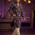 Deep Purple Embroidered Designer Embroidered Kurta Set for Men | Palkhi Fashion