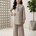 Gray Girls Kurta Co-ord Set with Multi-Color Embellishments | Palkhi Fashion