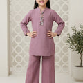 Mauve Girls Kurta Co-ord Set with Multi-Color Embellishments | Palkhi Fashion