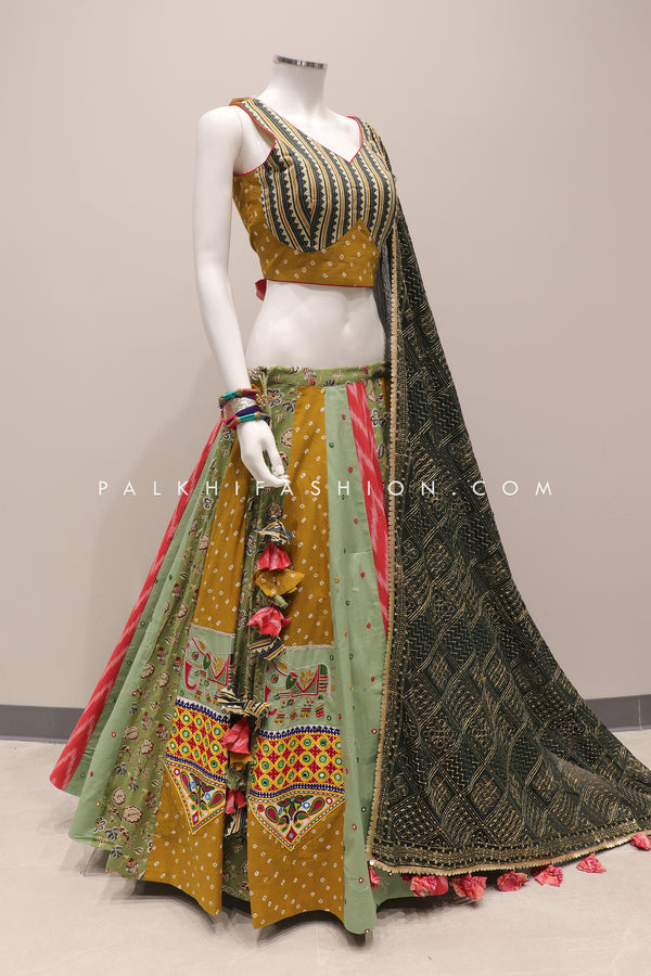 Handcrafted Chaniya Choli with Vintage Dupatta | Palkhi Fashion
