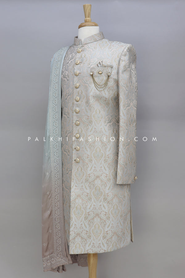 Pastel Color Pure Silk Indo-Western With Attractive Dupatta