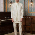 Ivory Mint Aura – Pastel Green Indo Western Jacket Kurta Set – Palkhi Fashion
