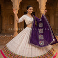 Garba Grace – White Navratri Chaniya Choli with Bandhani Grace & Peacock Dupatta | Palkhi Fashio