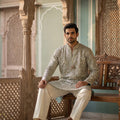 Tranquil Elegance | Light Teal Georgette Foil Mirror Work Kurta Set | Palkhi Fashion