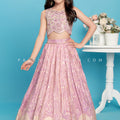 Lilac Silk Girls Lehenga Choli with Mirror Work Blouse – Palkhi Fashion 