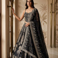 Royal Black Designer Inspired Corset Lehenga Choli with Hand Embroidery | Palkhi Fashion