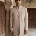 Champagne Majesty Designer Indo Western with Hand Embroidery & Stone Work | Palkhi Fashion