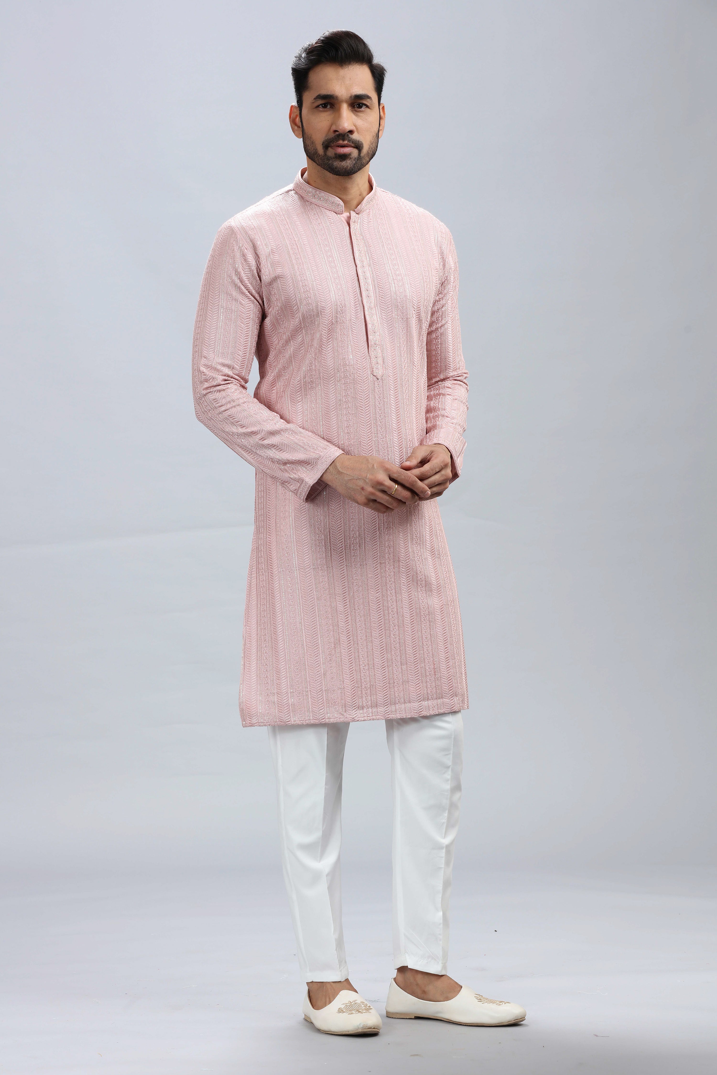 Majestic Mauve Kurta Pajama Set With Elegant Work – Palkhi Fashion