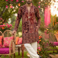 Regal Crimson | Designer Maroon Silk Blend Kurta with Korean Pants  | Palkhi Fashion