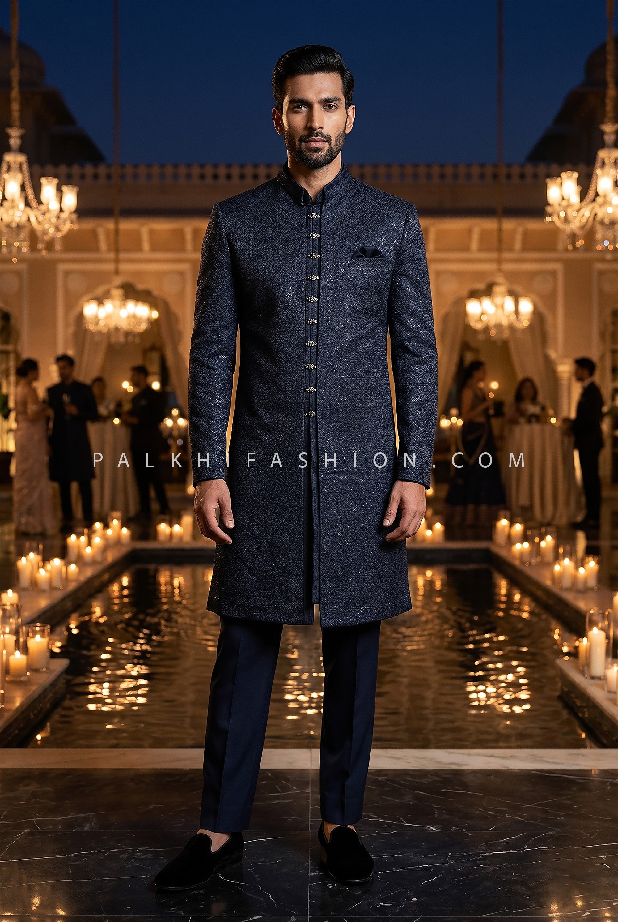 Luxury Indo Western Soft Silk Indo-Western for Men by Palkhi Fashion
