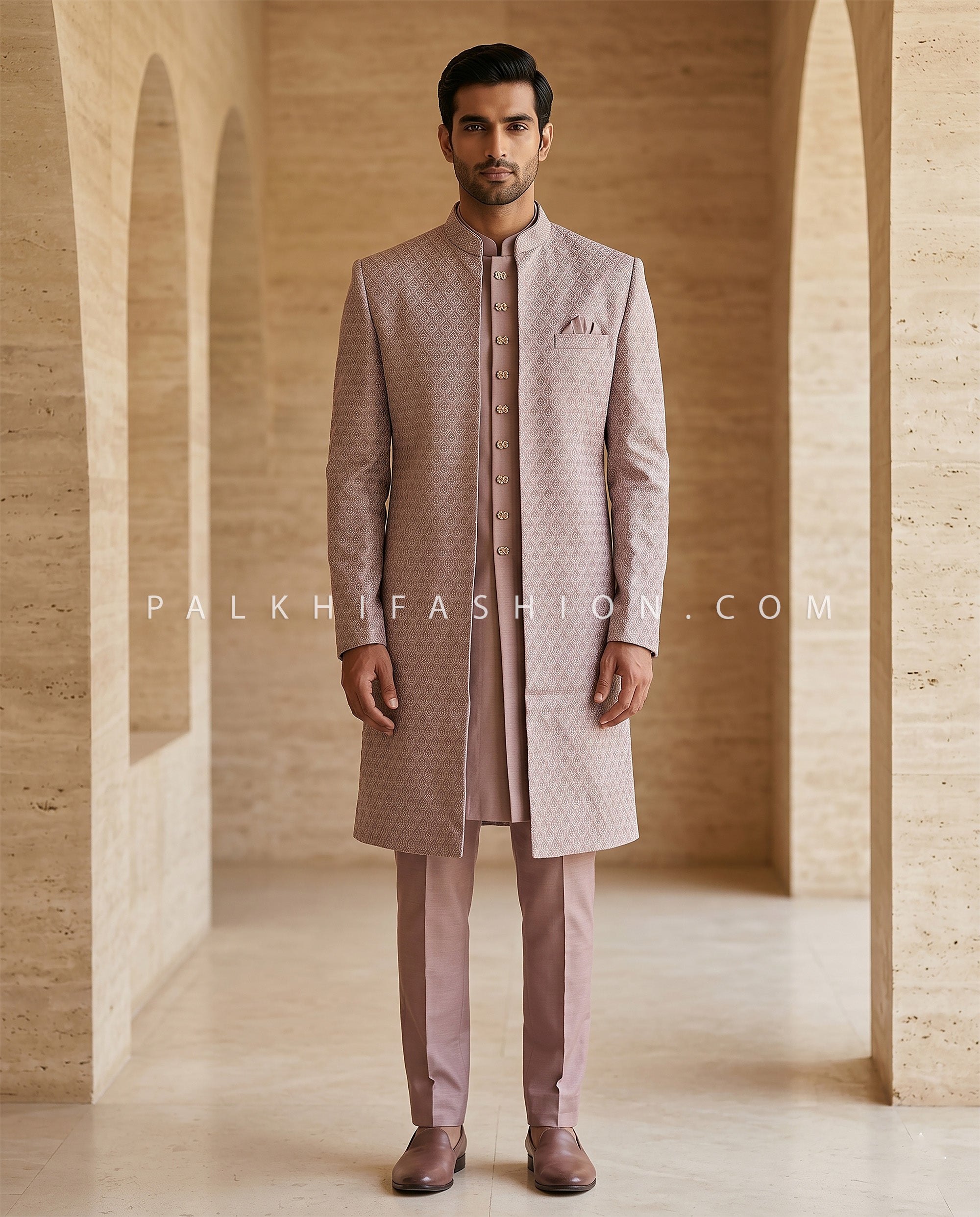 Regal Rosewood - Premium Indo Western Outfit by Palkhi Fashion