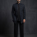Midnight Majesty | Premium Navy Blue Threadwork Mens Festive Wear | Palkhi Fashion