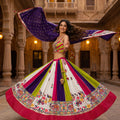 Multicolor Paneled Cotton Navratri Chaniya Choli | Palkhi Fashion