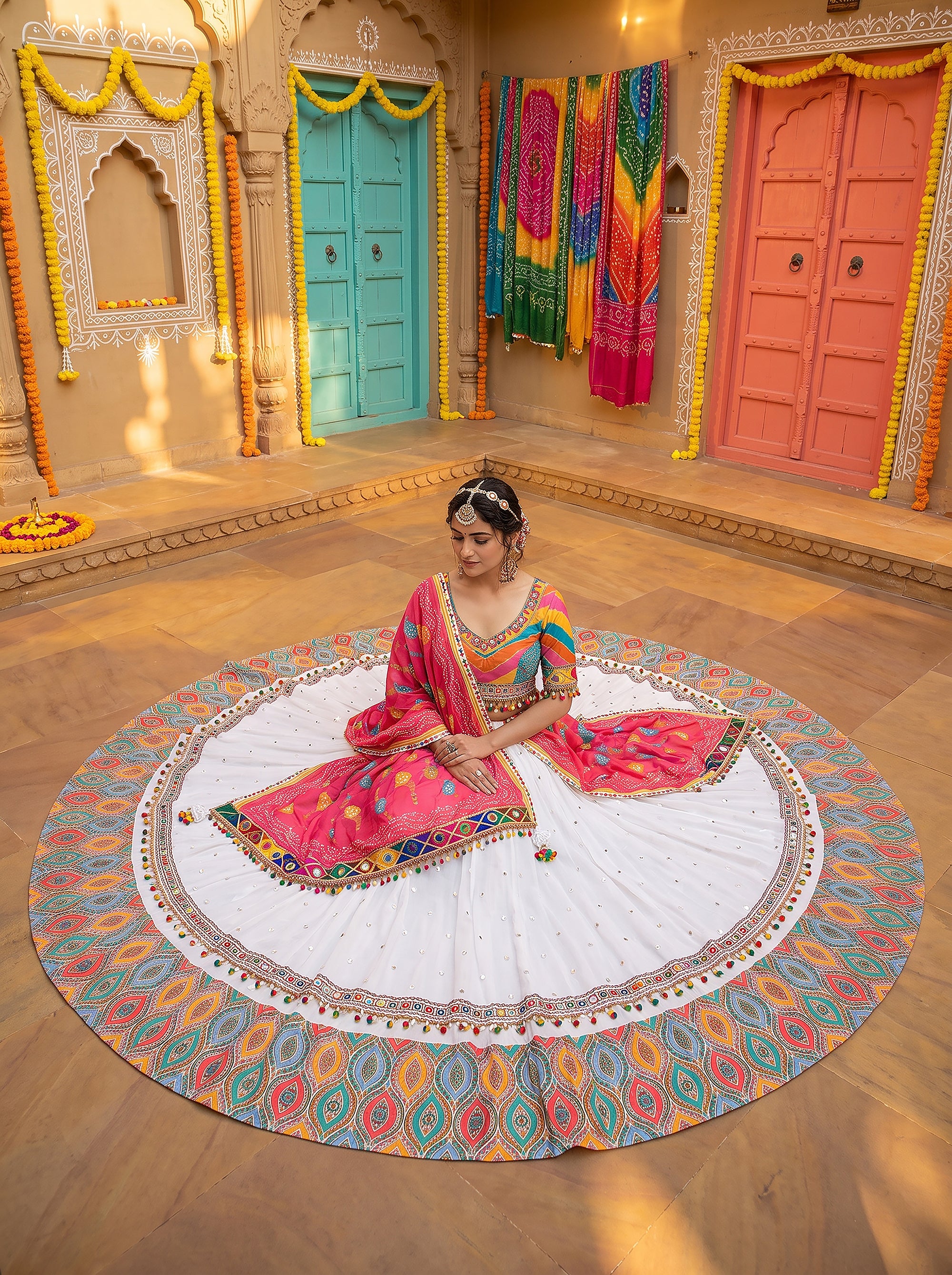 Color Carnival – Designer Multicolor Navratri Chaniya Choli with Stunning Dupatta | Palkhi Fashion