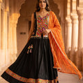 Black Cotton Navratri Chaniya Choli Kutchi Work | Palkhi Fashion