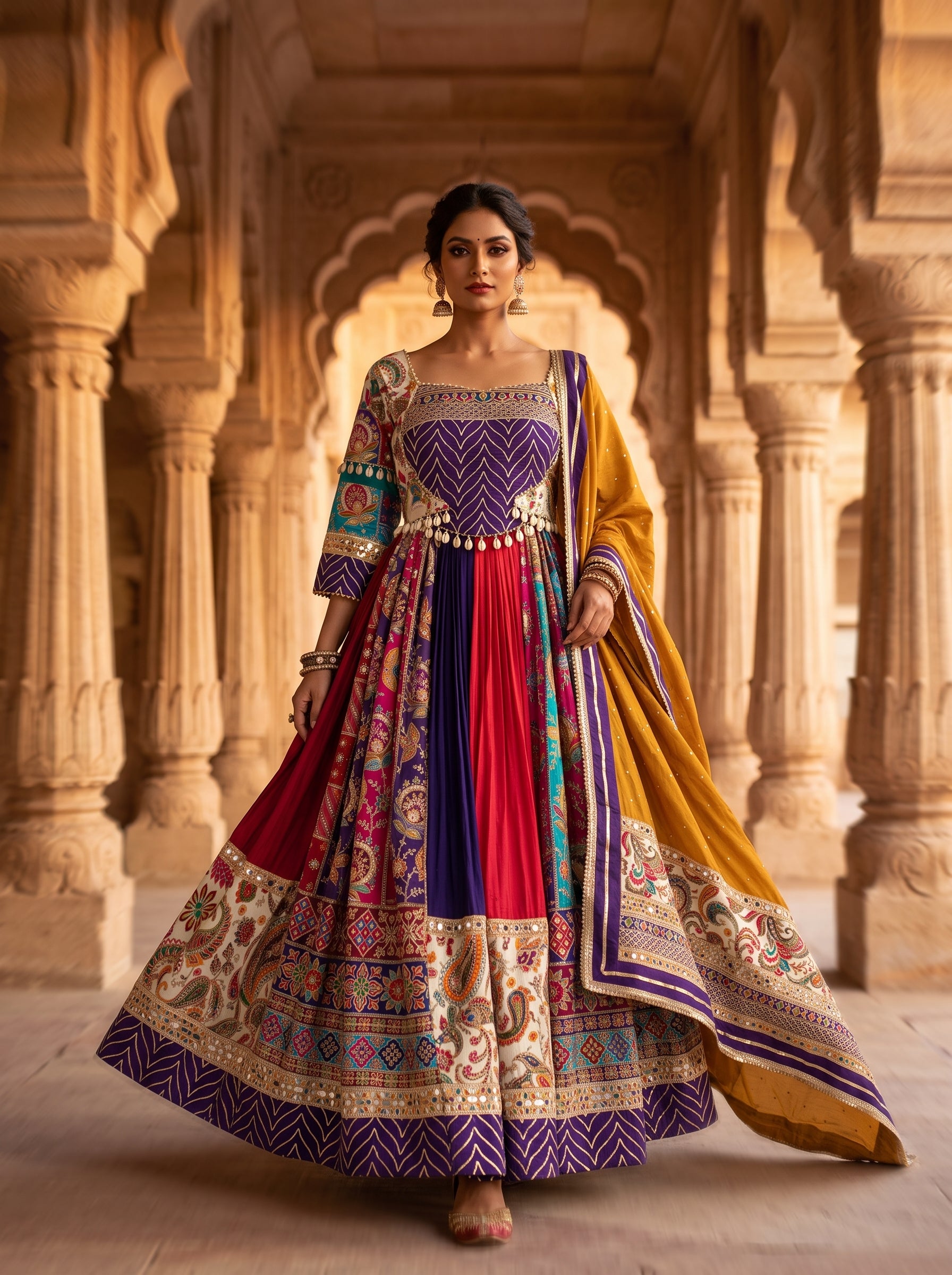 Vibrant Multicolor Cotton Navratri Chaniya Choli | Palkhi Fashion