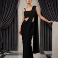 Midnight Glamour | Black Beaded Pre Draped Saree | Palkhi Fashion