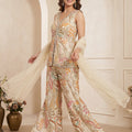 Designer Cream Georgette Pant Suit Ensemble | Palkhi Fashion
