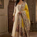 Timeless Heritage| Ivory Silk Palazzo Suit With Stunning Heritage Weaving Dupatta | Palkhi Fashion