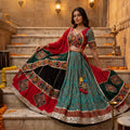 Festive Vibrance | Multi-Color Patchwork Cotton Chaniya Choli with Kutchi Mirror Work | Palkhi Fashion