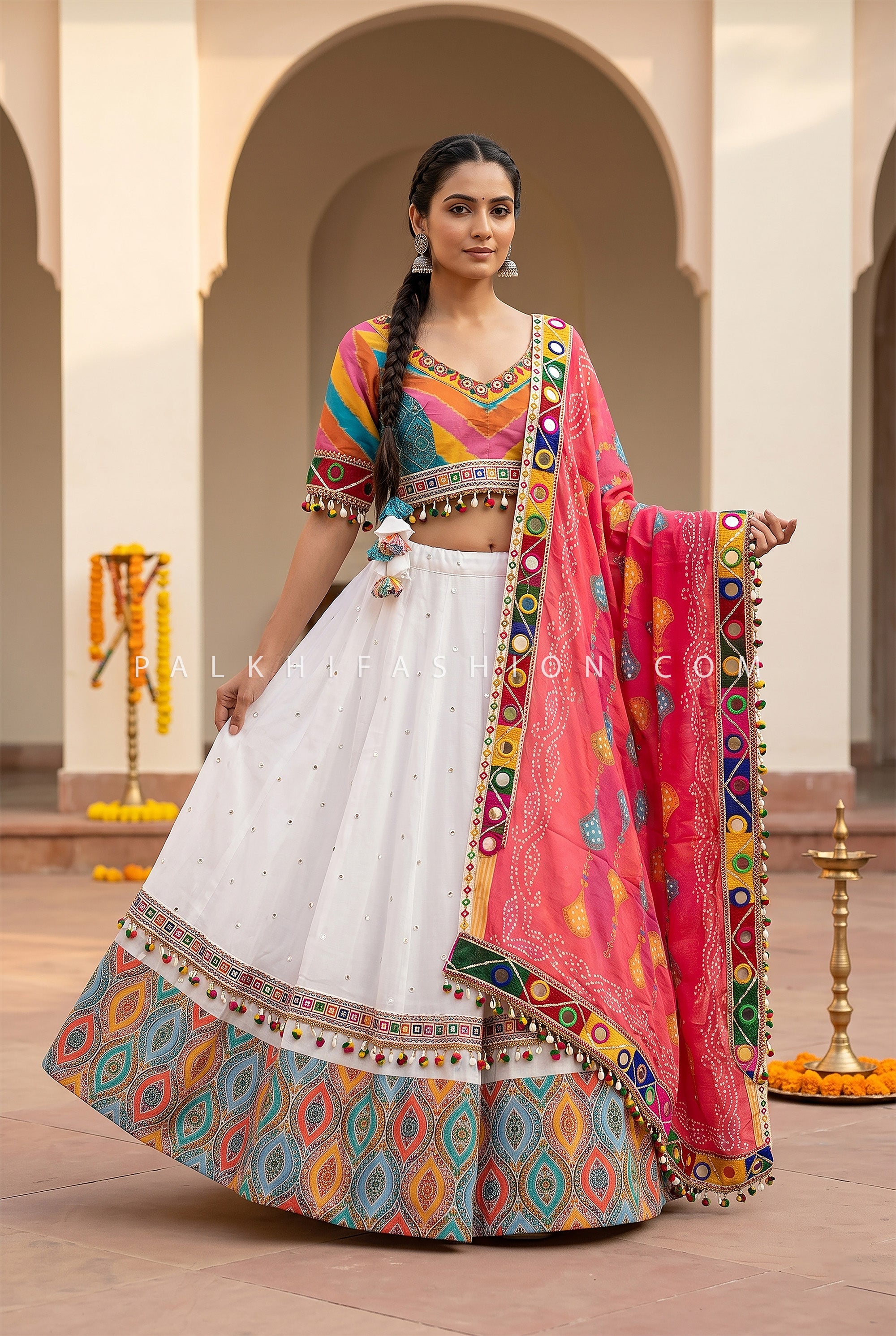 Color Carnival – Designer Multicolor Navratri Chaniya Choli with Stunning Dupatta | Palkhi Fashion