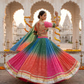 Radiant Festivity | Designer Multicolor Mirror Work Haldi Lehenga Choli | Palkhi Fashion