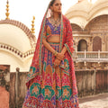 Royal Heritage | Multicolor Pure Silk Patola & Leheriya Handwork Lehenga | Palkhi Fashion