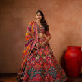 Vibrant Heritage | Multicolored Pure Silk Patola Lehenga Choli with Kundan Work | Palkhi Fashion