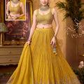 Mustard Radiance | Mustard Yellow Georgette Lehenga Choli with Beads & handwork | Palkhi Fashion