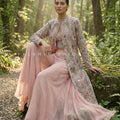 Pastel Couture Glow – Designer Crop Top Palazzo with Embellished Jacket – Palkhi Fashion