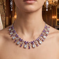 Royal Amethyst & CZ Silver Choker Set | Palkhi Fashion