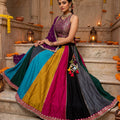 Midnight Joy | Vibrant Purple Banarasi Brocade Halter Chaniya Choli | Palkhi Fashion