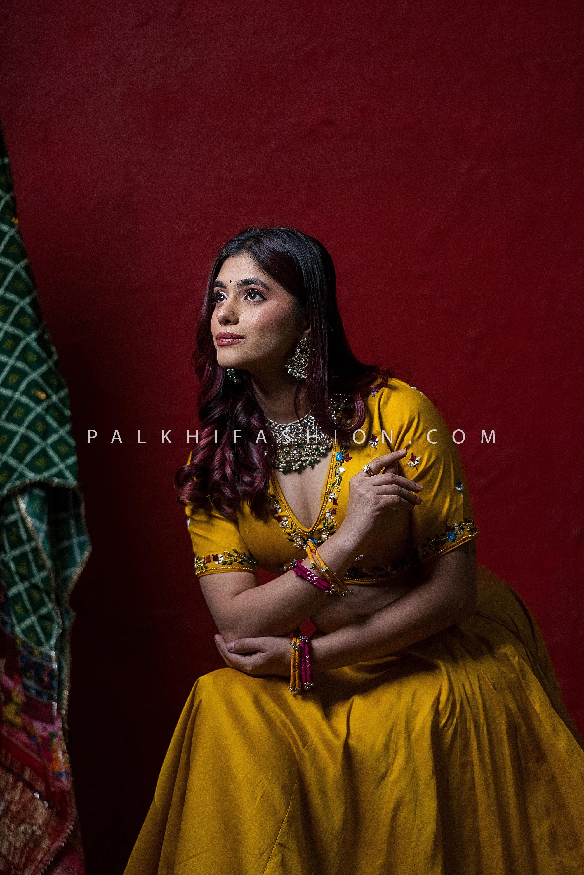 Rang Mahal Radiance – Mustard Yellow Navratri Chaniya Choli with Gaji Silk Bandhani Dupatta | Palkhi Fashion
