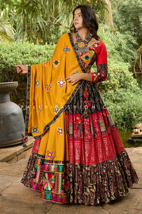 Regal Black Patola Chaniya Choli for the Festive Season