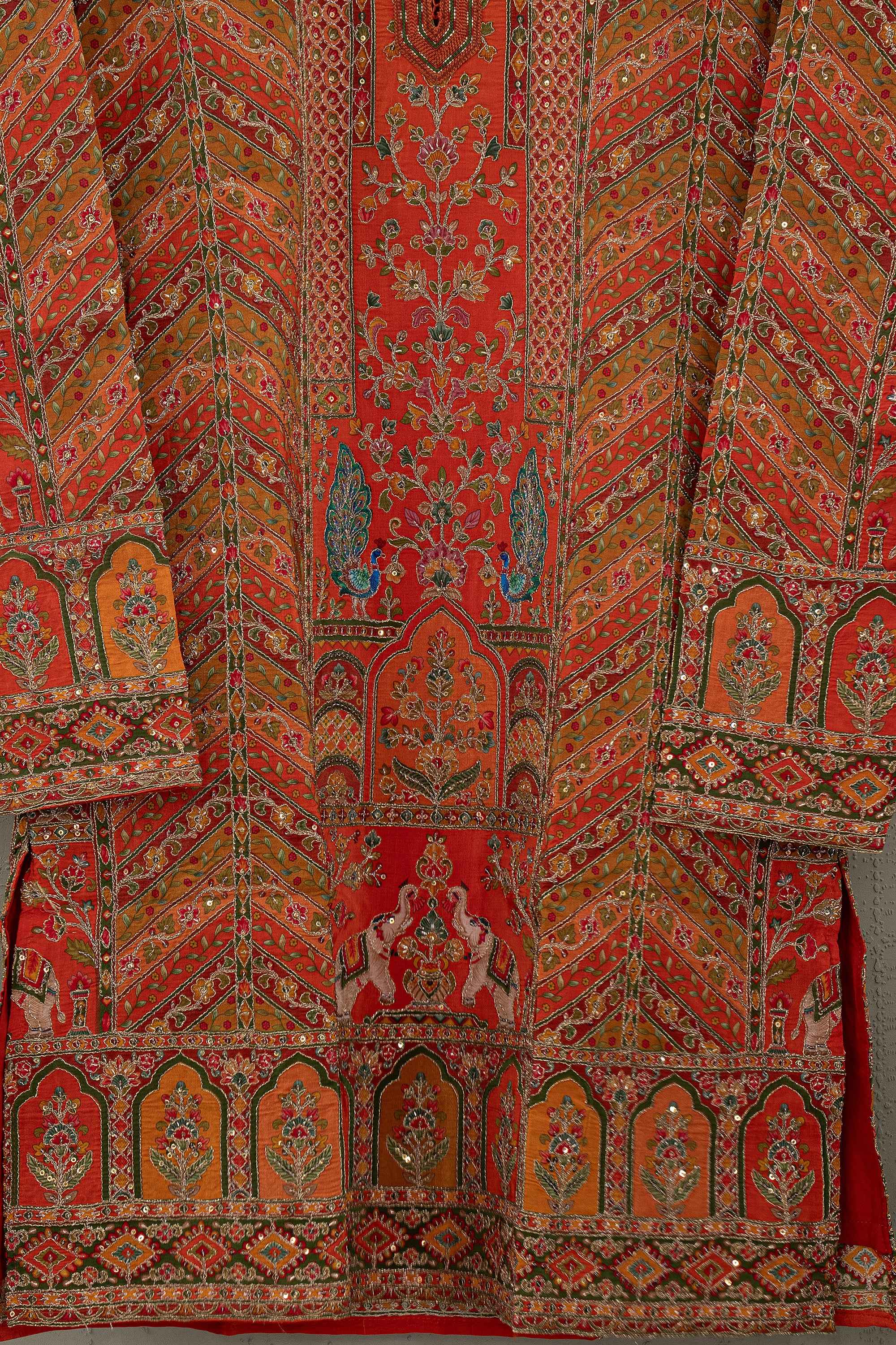 Heritage Elegance | Rust Orange Designer Mens Kurta Set with Intricate Embroidery | Palkhi Fashion