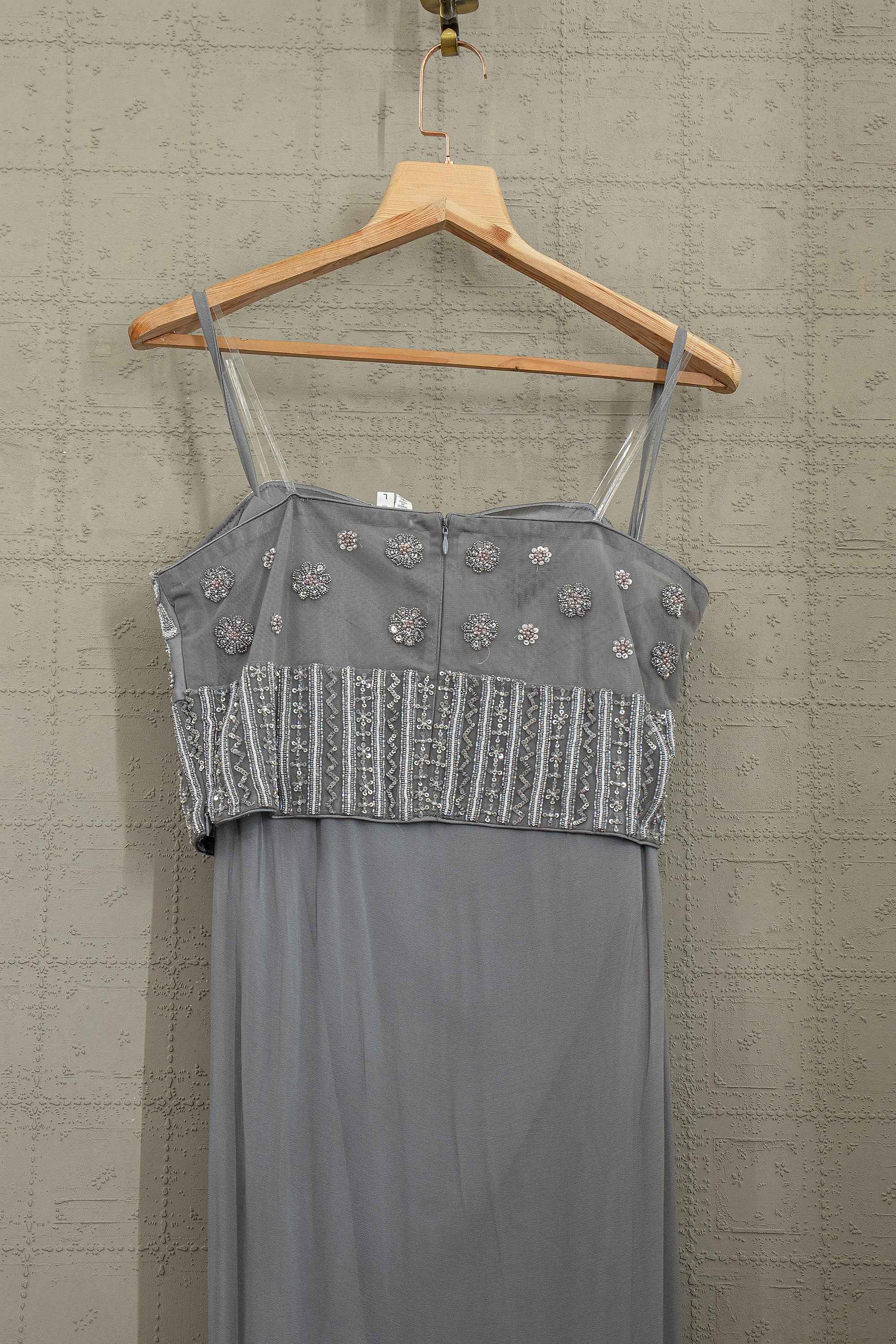 Sculpted Glam Edit – Slate Grey Pre Draped Saree with Corset Blouse – Palkhi Fashion