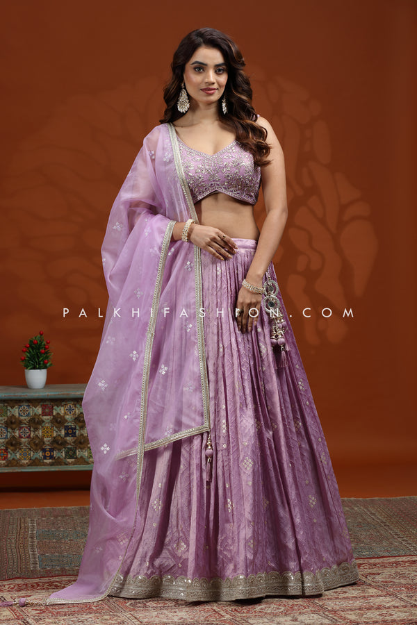 Statement Lilac Color Lehenga Choli With Attractive Designs